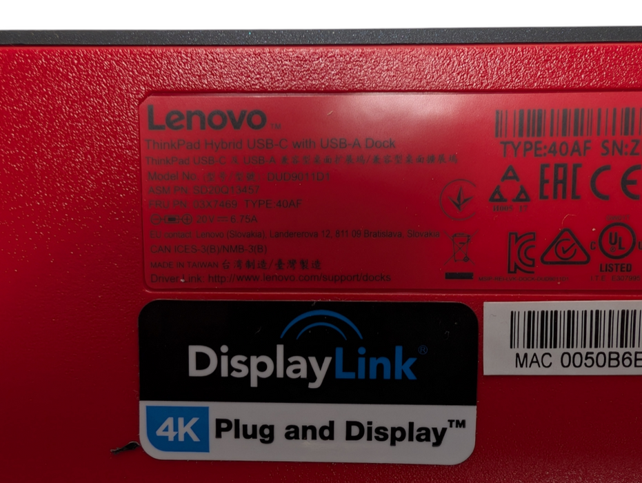 Lenovo ThinkPad Hybrid USB-C Docking station 40AF |  W/ Power Adapter Q
