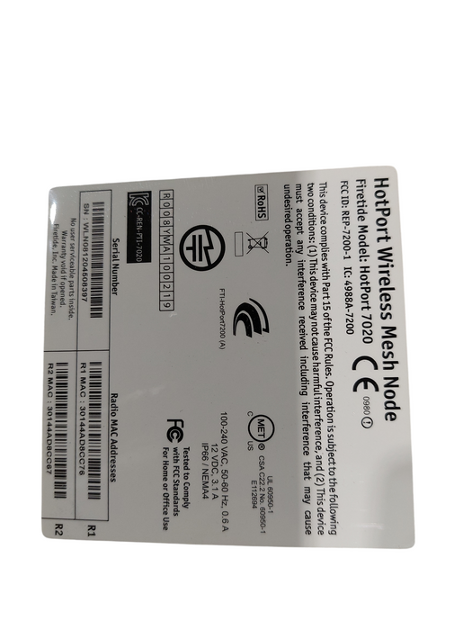 FireTide HotPort Wireless  Mesh Node Model: Hotport 7020 Q=