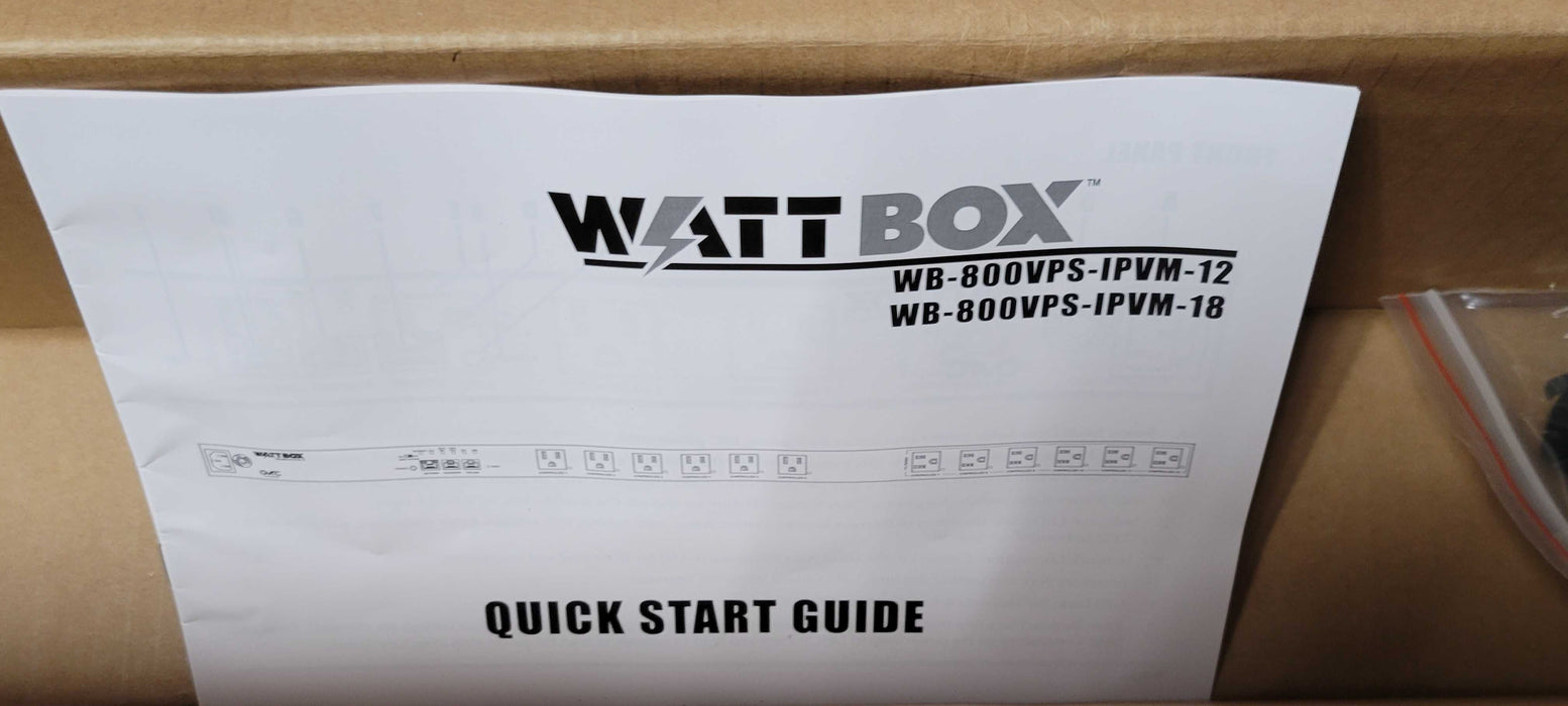 WattBox WB-800VPS-IPVM-18 IP Vertical Power Strip and Amp, Conditioner, SEE _