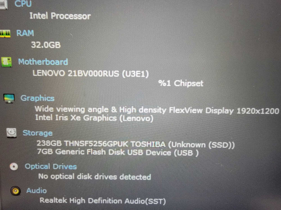 Lenovo ThinkPad T16 | 12-Core i5-1250P @1.7GHz 32GB RAM 256GB SSD - READ  Lap200
