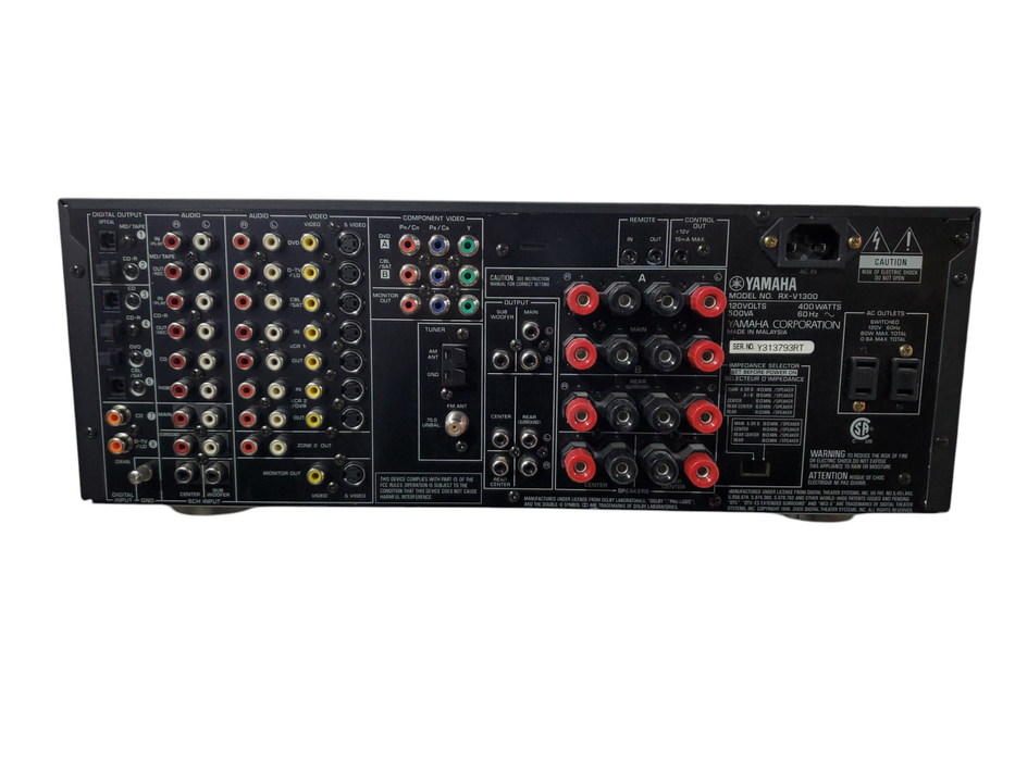 Yamaha RX-V1300 Cinema DSP A/V Home Theater Receiver - No Remote