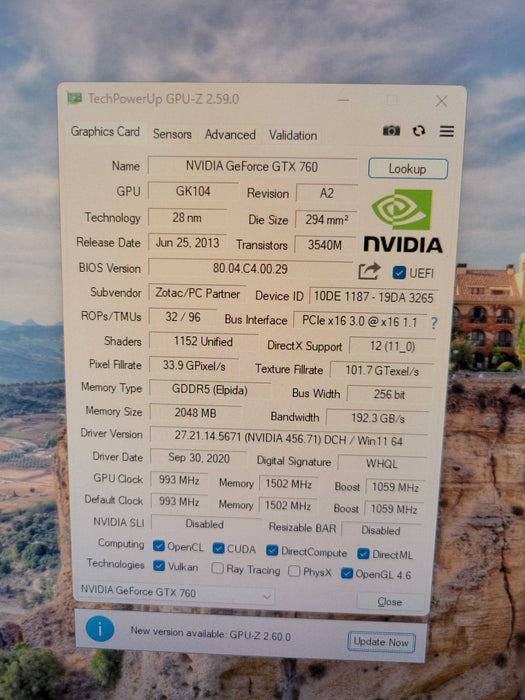 ZOTAC NVIDIA GTX 760 2GB PCIE %