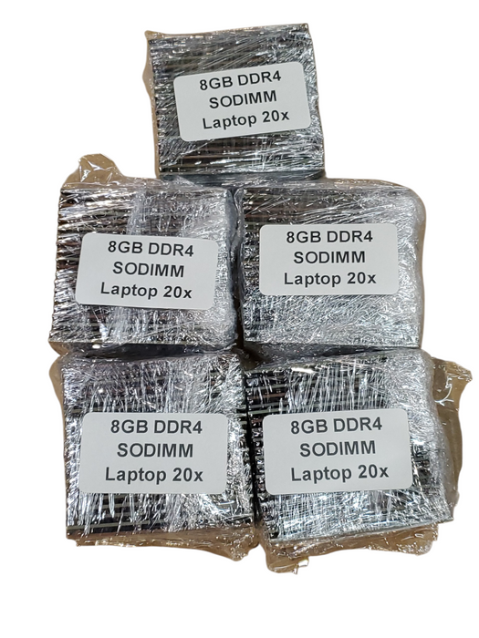 Lot of 100x, Assorted 8GB DDR4 SODIMM Laptop RAM